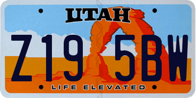 UT license plate Z195BW