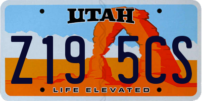 UT license plate Z195CS