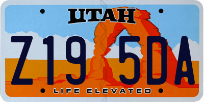UT license plate Z195DA