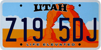 UT license plate Z195DJ