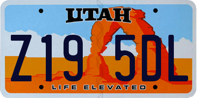 UT license plate Z195DL