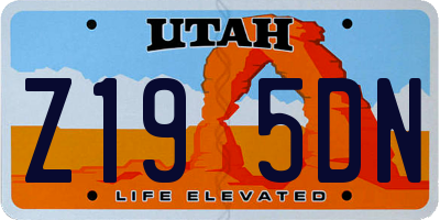 UT license plate Z195DN