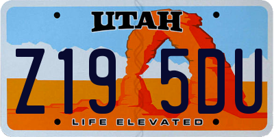 UT license plate Z195DU