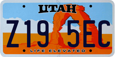 UT license plate Z195EC