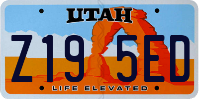 UT license plate Z195ED