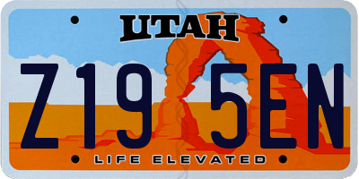 UT license plate Z195EN