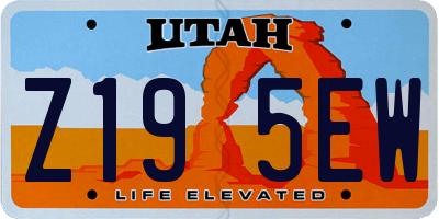 UT license plate Z195EW
