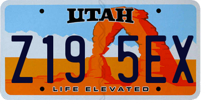 UT license plate Z195EX