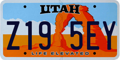 UT license plate Z195EY
