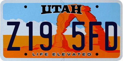 UT license plate Z195FD