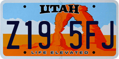 UT license plate Z195FJ