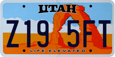 UT license plate Z195FT