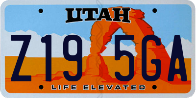 UT license plate Z195GA