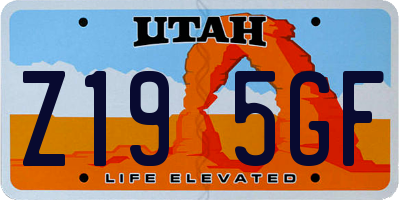 UT license plate Z195GF