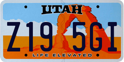 UT license plate Z195GI