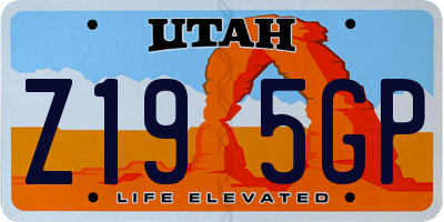 UT license plate Z195GP