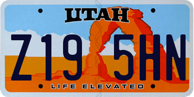 UT license plate Z195HN