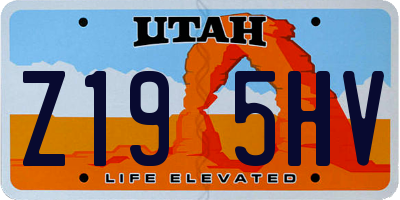 UT license plate Z195HV