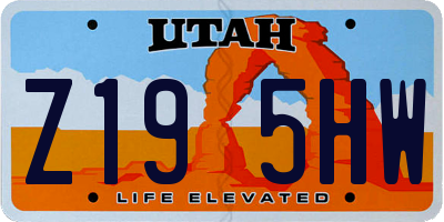 UT license plate Z195HW