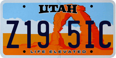 UT license plate Z195IC