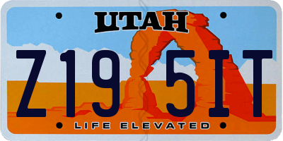 UT license plate Z195IT