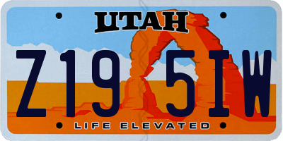 UT license plate Z195IW