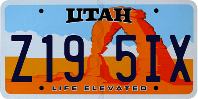 UT license plate Z195IX