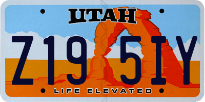 UT license plate Z195IY