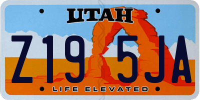 UT license plate Z195JA