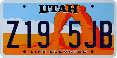 UT license plate Z195JB