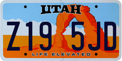UT license plate Z195JD