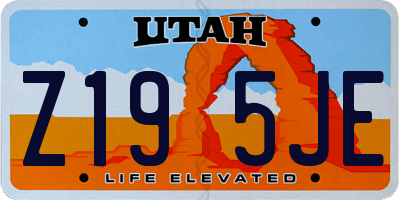 UT license plate Z195JE