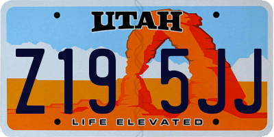 UT license plate Z195JJ