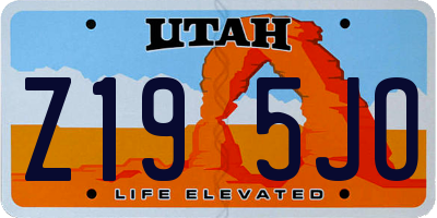 UT license plate Z195JO