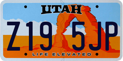 UT license plate Z195JP