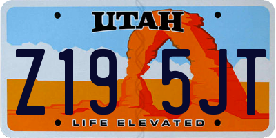 UT license plate Z195JT