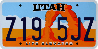 UT license plate Z195JZ