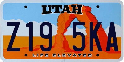 UT license plate Z195KA