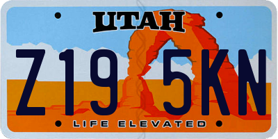 UT license plate Z195KN