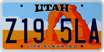 UT license plate Z195LA