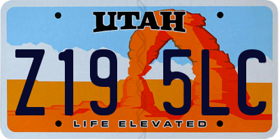 UT license plate Z195LC