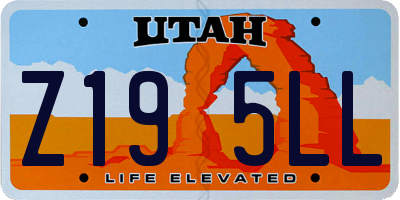 UT license plate Z195LL
