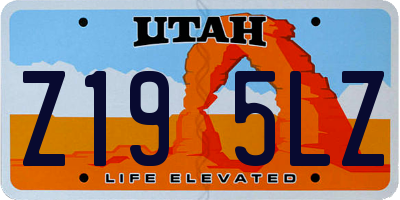 UT license plate Z195LZ