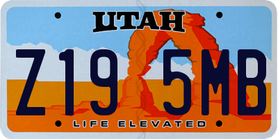 UT license plate Z195MB
