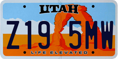 UT license plate Z195MW