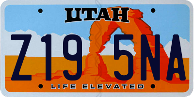 UT license plate Z195NA