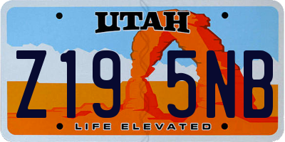 UT license plate Z195NB