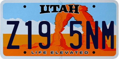 UT license plate Z195NM