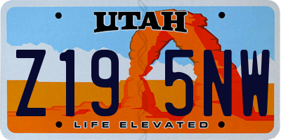 UT license plate Z195NW