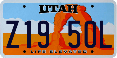 UT license plate Z195OL